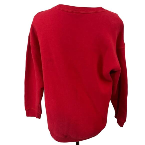 Vintage Guess Red Holiday Graphic Pullover Sweatshirt One Size - Picture 4 of 7